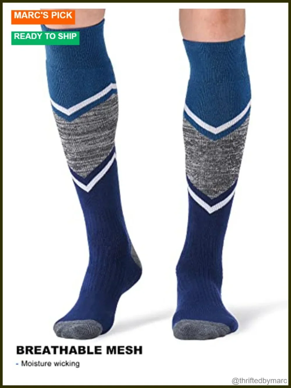 Merino Wool Ski Socks for Snowboarding, Full Cushioned Knee-High Thermal Socks